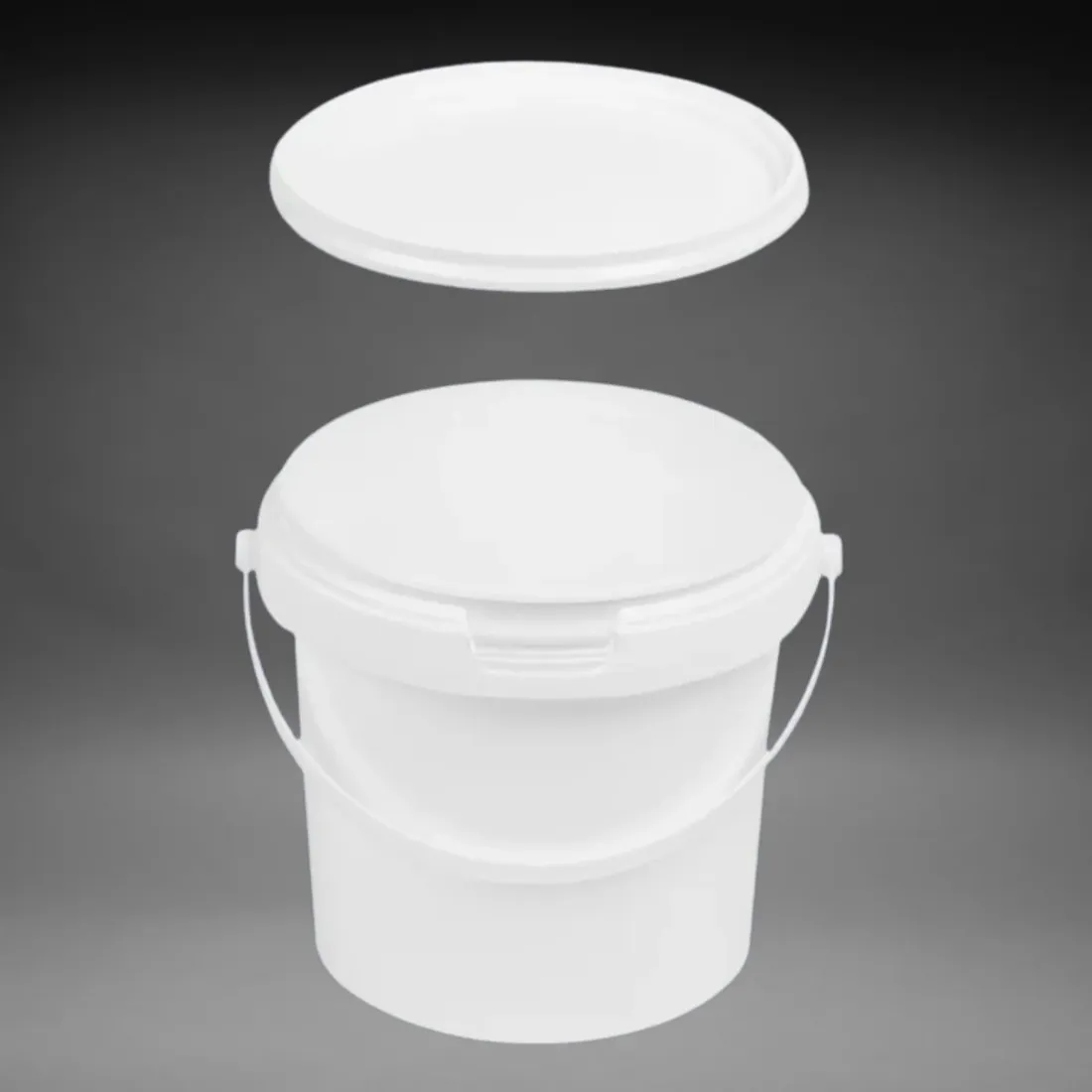 Rundeimer transparent mit Deckel 600ml